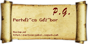 Perhócs Gábor névjegykártya
